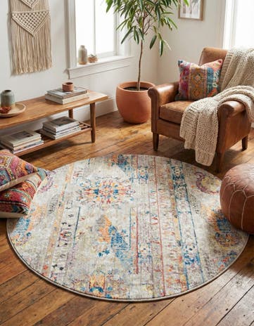 Beige Vega Round Rug