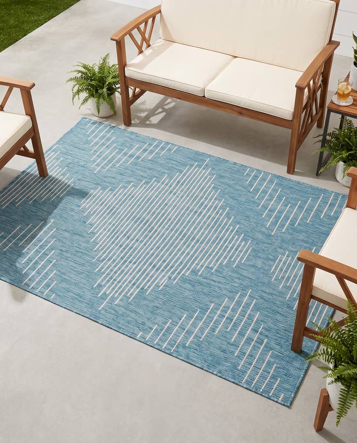 Detail image of 4' x 6' Easy-Clean Modern Indoor / Outdoor Rug