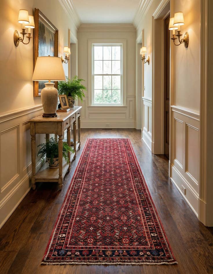 Detail image of 3' 9 x 12' 11 Hamedan Wool Runner Rug