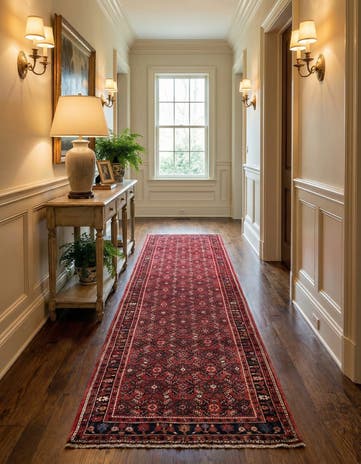 3' 9 x 12' 11 Hamedan Wool Runner Rug