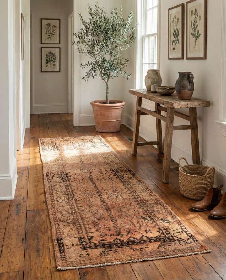 3' 4 x 9' 10 Hand Knotted Ultra Vintage Persian Wool Runner Rug