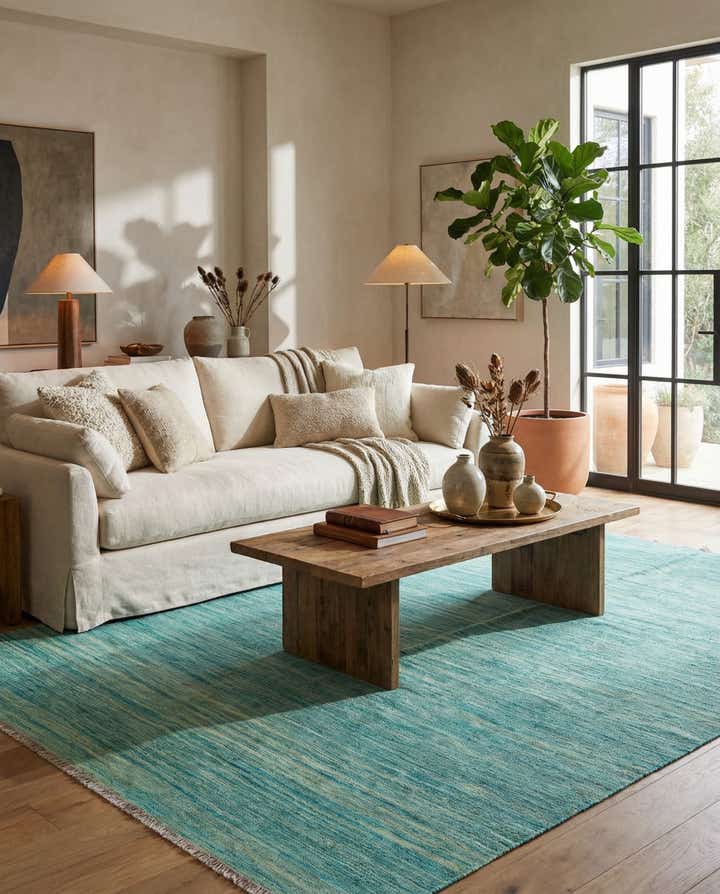 5' 7 x 8' Hand Woven Kilim Modern Wool Rug