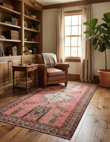3' 9 x 6' 9 Hand Knotted Ultra Vintage Persian Wool Rug