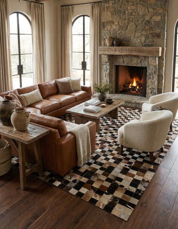 7' 11 x 9' 9 Cowhide - Patchwork Rug