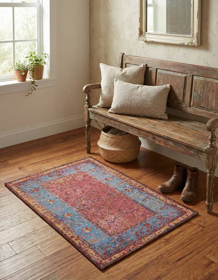 Detail image of  2' x 3' 1  Washable Traditional Indoor / Outdoor Rug