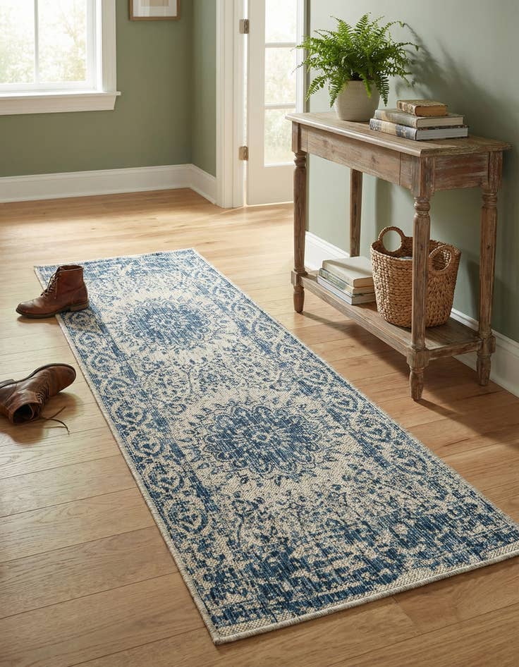Detail image of  2' x 5' 3  Washable Traditional Indoor / Outdoor Runner Rug