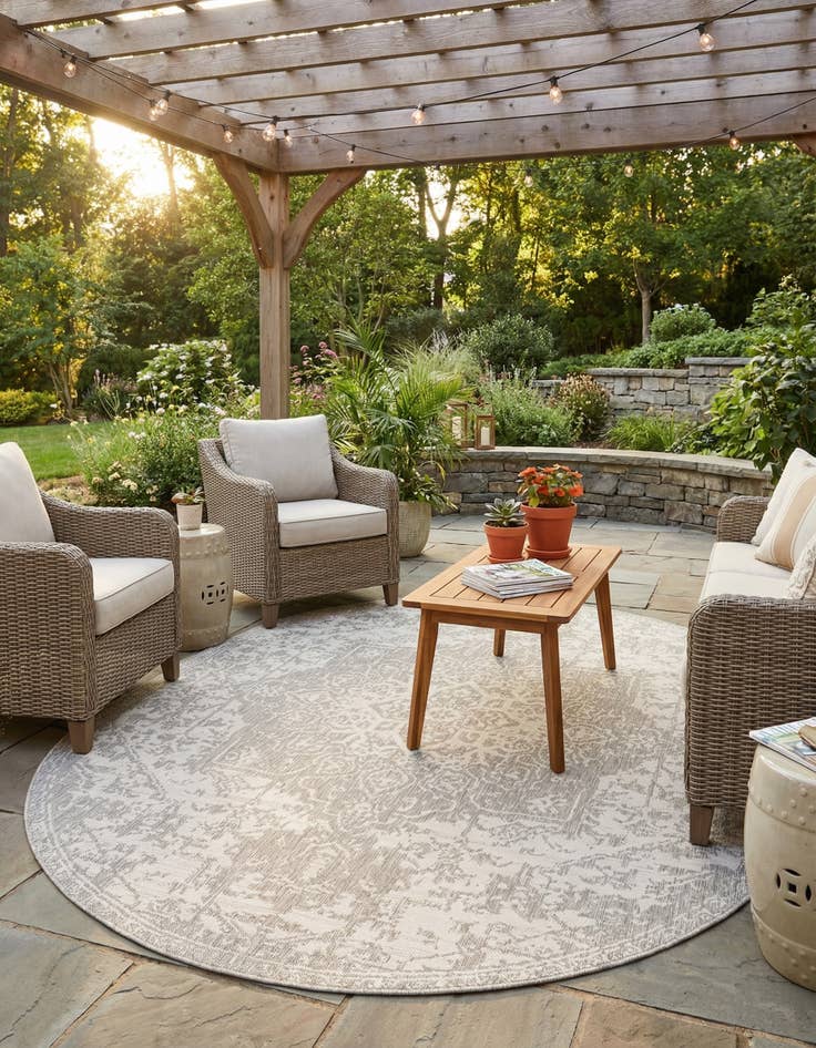 Detail image of 7' 10 x 10'  Washable Jill Zarin Dubai Indoor / Outdoor Oval Rug