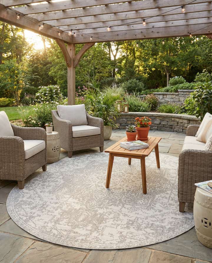 7' 10 x 10' Easy-Clean Jill Zarin Dubai Indoor / Outdoor Oval Rug