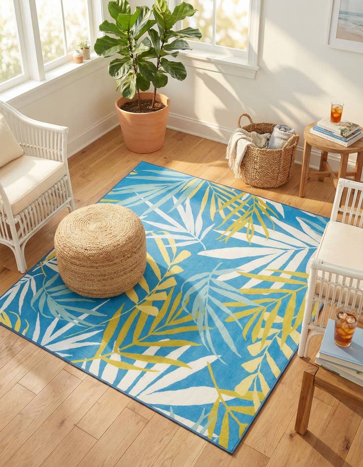 Detail image of 7' 10 x 7' 10  Washable Jill Zarin Caribbean Indoor / Outdoor Square Rug
