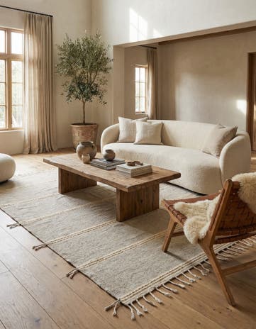 6' 8 x 10' 2 Hand Knotted Moroccan Wool Rug
