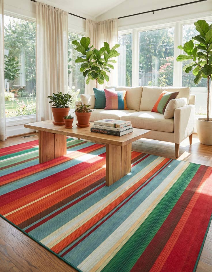 Detail image of 10' x 14'  Washable Modern Indoor / Outdoor Rug