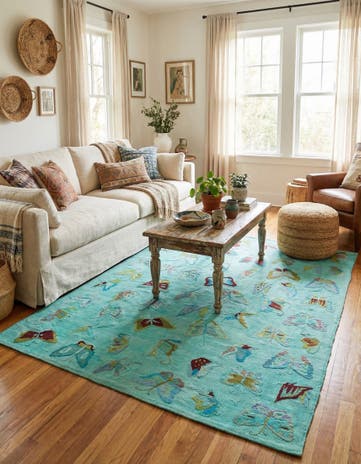 5' 6 x 7' 4 Hand Woven Kilim Suzani Wool Rug