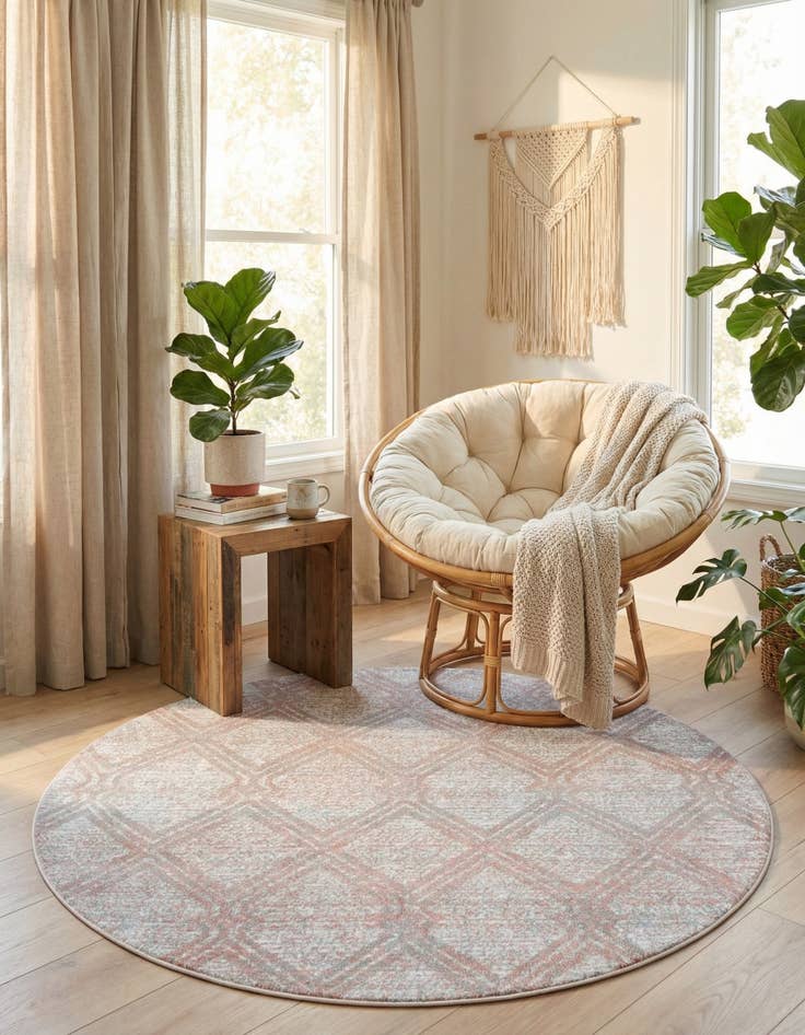 Detail image of 5' 3 x 5' 3 Kamala Washable Round Rug