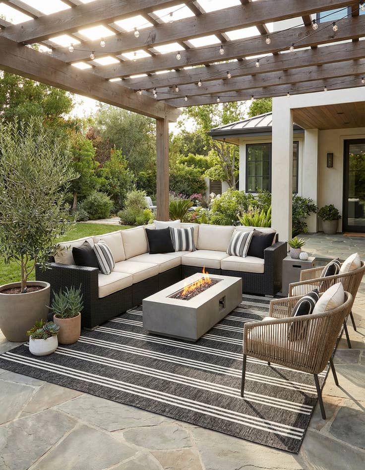 Detail image of 13' x 13'  Washable Jill Zarin Anguilla Indoor / Outdoor Square Rug