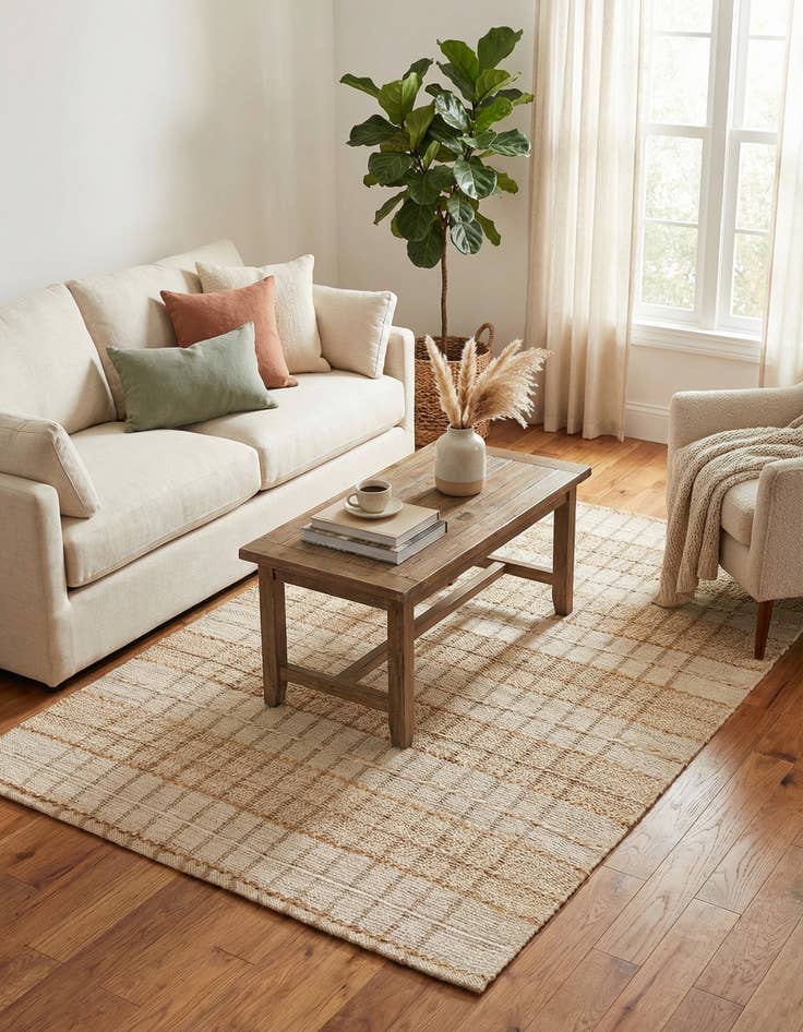 Detail image of 5' 1 x 8'  Hand Braided Laurel Handwoven Jute Rug