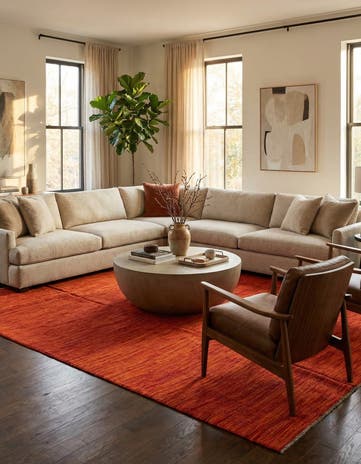 6' x 9' 1 Hand Woven Kilim Modern Wool Rug