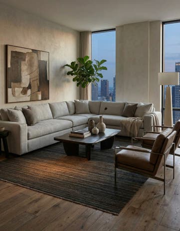 6' 6 x 9' 9 Hand Woven Kilim Modern Wool Rug