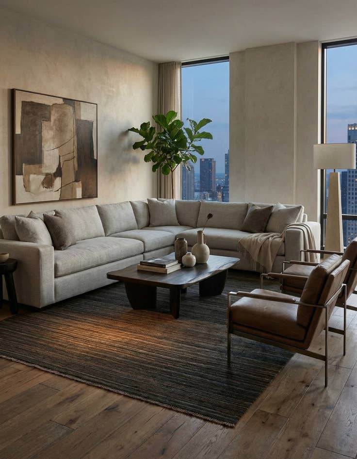 Detail image of 6' 6 x 9' 9  Hand Woven Kilim Modern Wool Rug