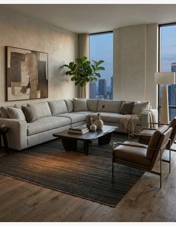 6' 6 x 9' 9 Hand Woven Kilim Modern Wool Rug