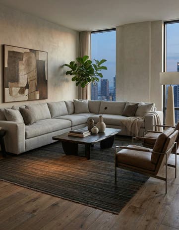 6' 6 x 9' 9 Hand Woven Kilim Modern Wool Rug
