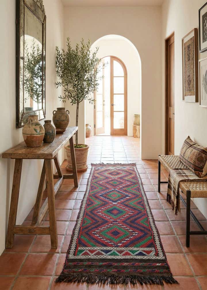 2' 1 x 8' 1 Hand Knotted Kilim Fars Persian Wool Runner Rug