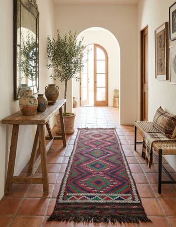 2' 1 x 8' 1 Hand Knotted Kilim Fars Persian Wool Runner Rug