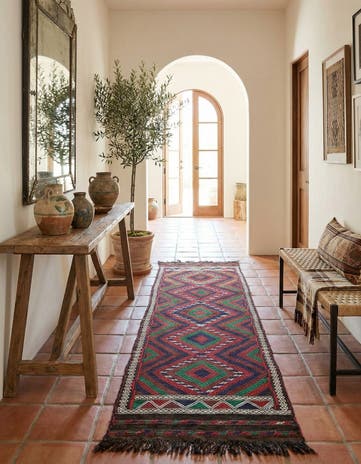 2' 1 x 8' 1 Hand Knotted Kilim Fars Persian Wool Runner Rug
