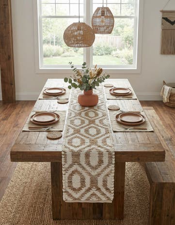 1' 2 x 10' Hand Woven Chindi Jute Table Runner Rug