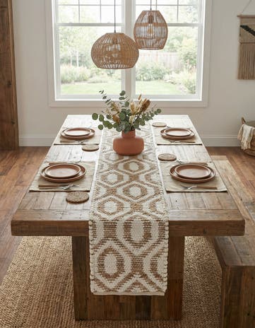 1' 2 x 10' Hand Woven Chindi Jute Table Runner Rug