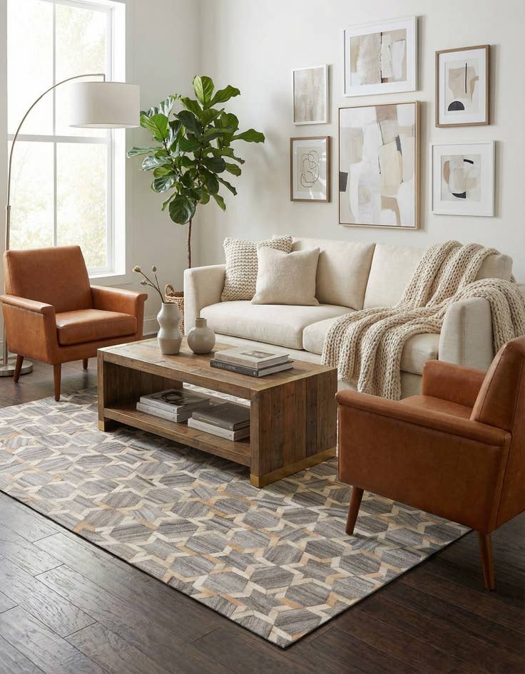 Detail image of 5' x 7' 10 Cowhide Rug