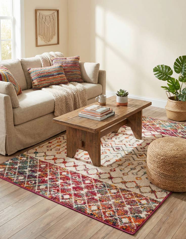 Detail image of 4' x 6' Moroccan Trellis Rug