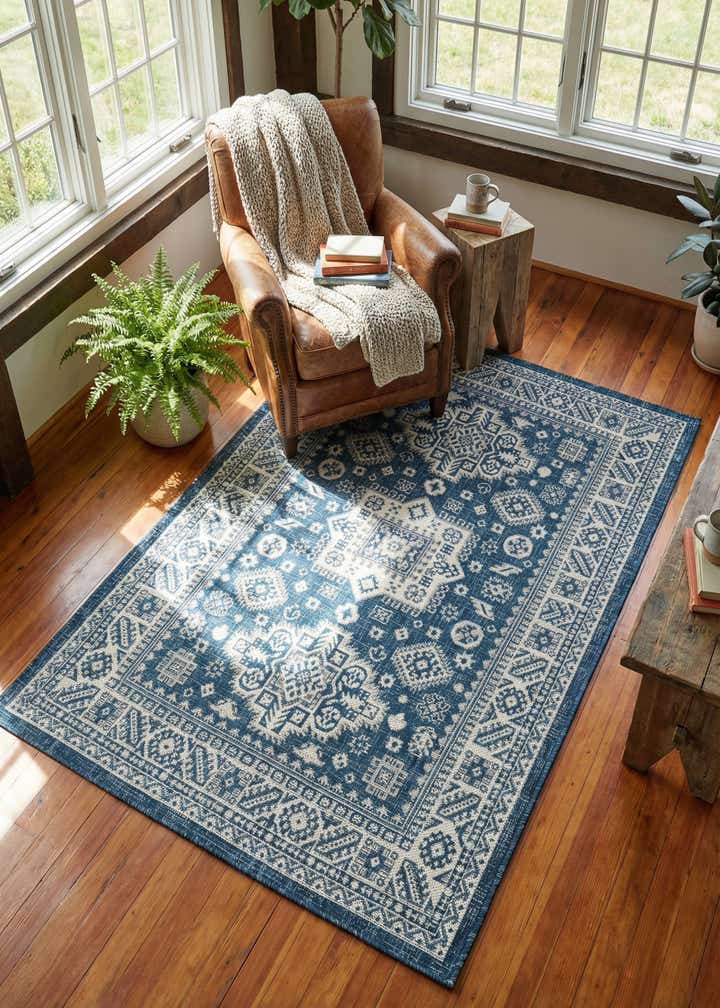 4' x 6' Easy-Clean Aztec Indoor / Outdoor Rug