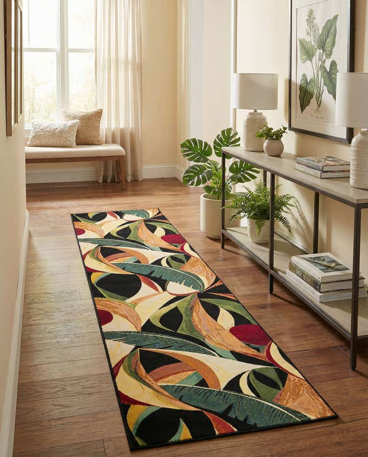 2' 7 x 12' Easy-Clean Botanical Indoor / Outdoor Runner Rug