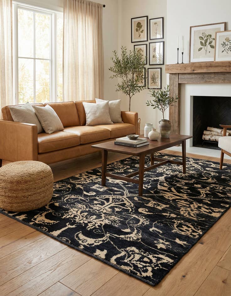 Detail image of 3' 10 x 6' 1  Hand Knotted Moroccan Wool Rug