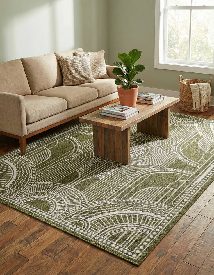 Detail image of  6' x 9'  Washable Traditional Indoor / Outdoor Rug
