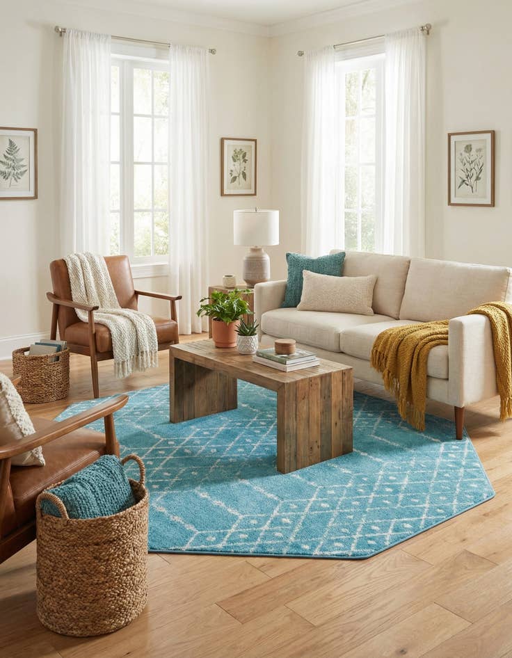 Detail image of 7' 10 x 7' 10 Paxon Trellis Octagon Rug