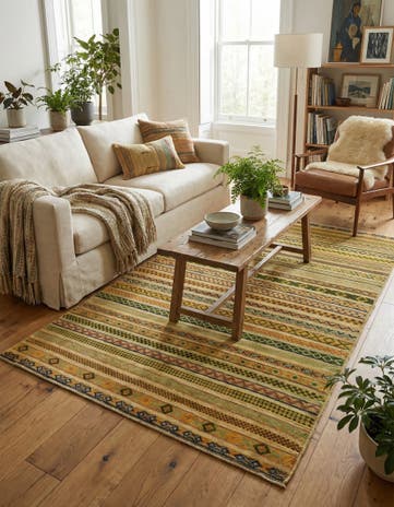 3' 10 x 6' 1 Hand Knotted Modern Ziegler Rug
