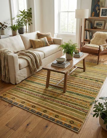 3' 10 x 6' 1 Hand Knotted Modern Ziegler Rug