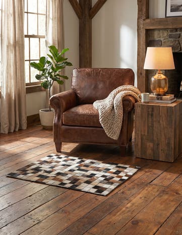 2' x 3' Cowhide Leather Rug