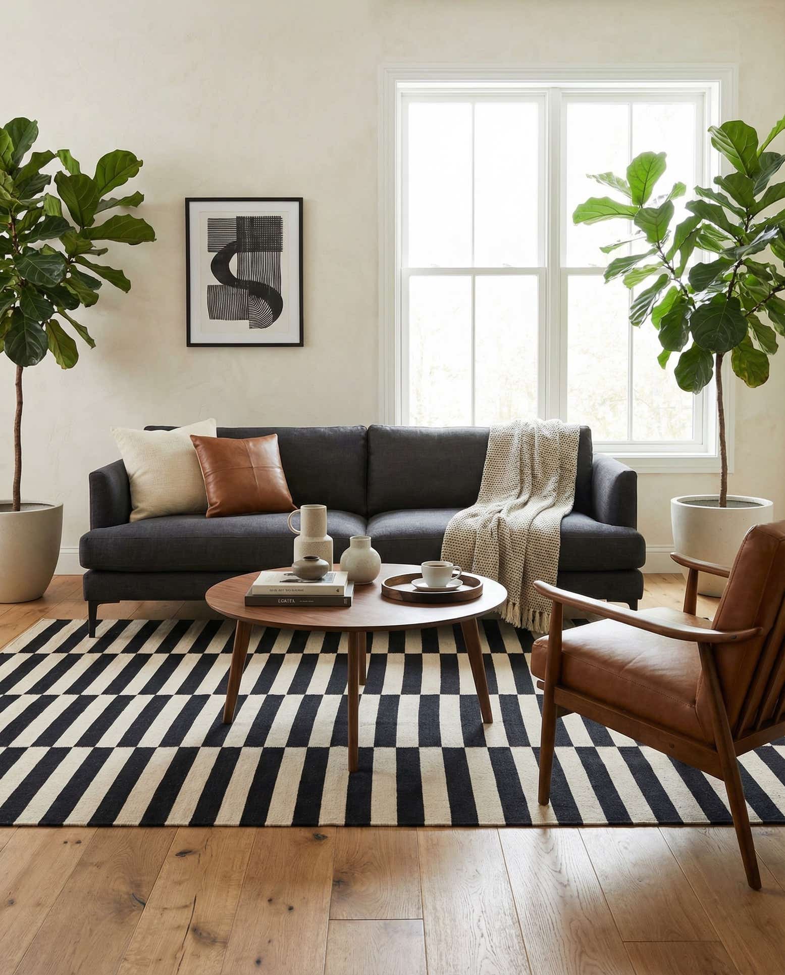 5' x 6' 5 Hand Woven Kilim Modern Wool Rug