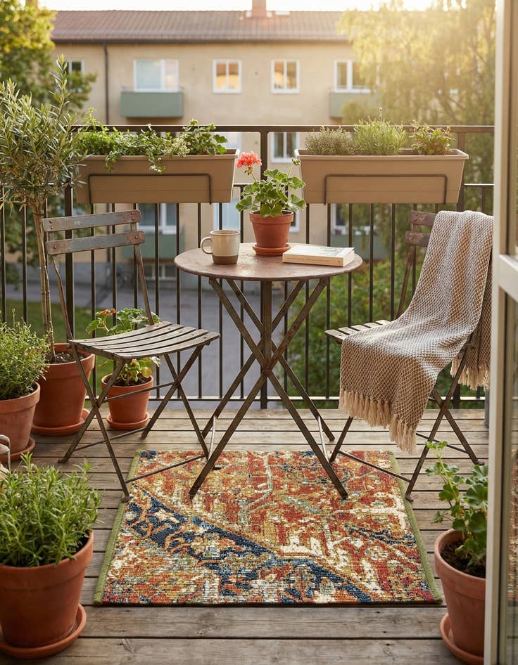 Detail image of  1' 4 x 1' 4  Washable Traditional Indoor / Outdoor Sample Rug