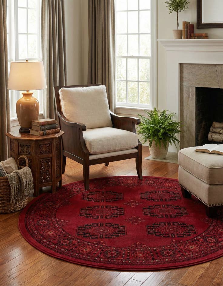 Detail image of 4' 1 x 4' 1 Bokhara Round Rug