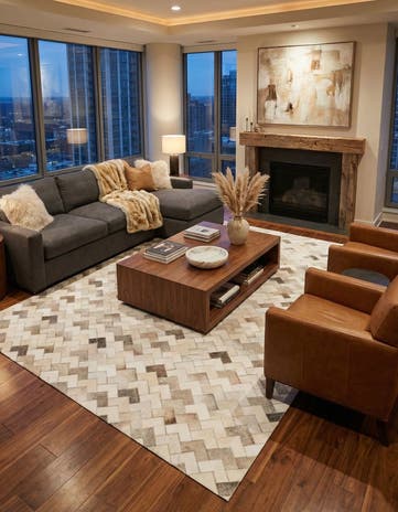 6' x 8' 11 Cowhide Stocks Rug