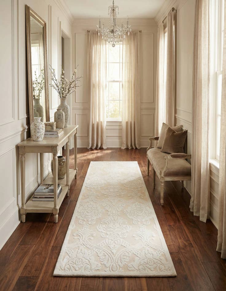 Detail image of 3' x 9' 10  Hand Knotted Darya Wool Runner Rug