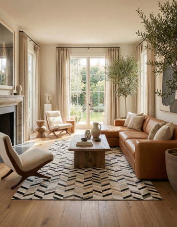 5' 2 x 8' 3 Cowhide Rug