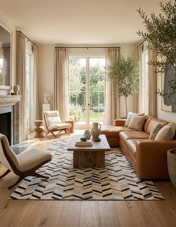 5' 2 x 8' 3 Cowhide Rug