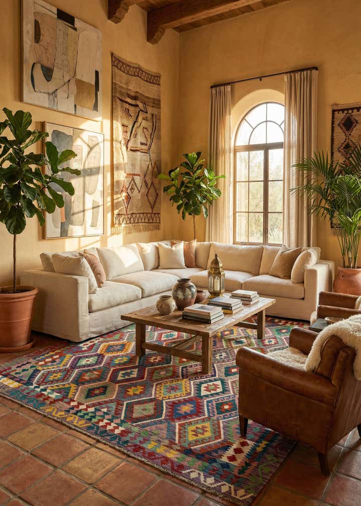 8' 2 x 9' 4 Hand Knotted Marok Kilim Rug