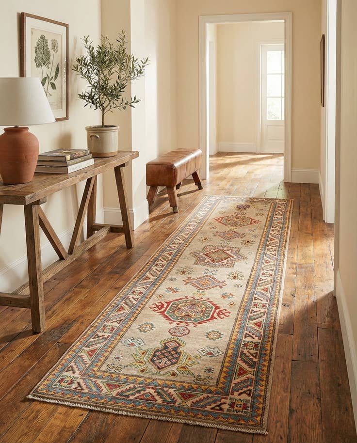 Detail image of 2' 7 x 9' 7 Hand Knotted Kazak Runner Rug