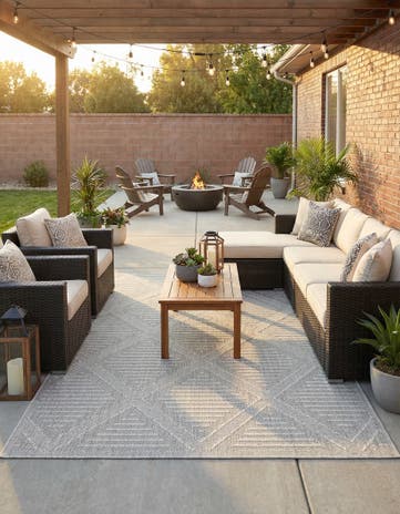 7' 10 x 10' Easy-Clean Trellis Indoor / Outdoor Rug