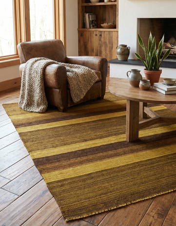 4' 1 x 5' 10 Hand Woven Kilim Afghan Wool Rug